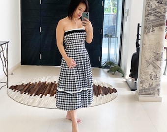 Classic 50s Black And White Checked Sundress