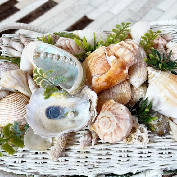 Gorgeous Sea Shells Wicker Basket Purse - image 3