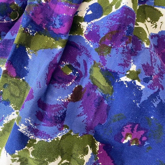 Traffic Stopping Blue Violet Rose Print Sundress - image 4