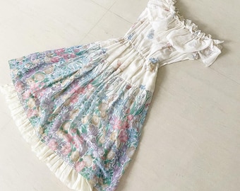 Ethereal 70s Faerie Princess Floral Sundress