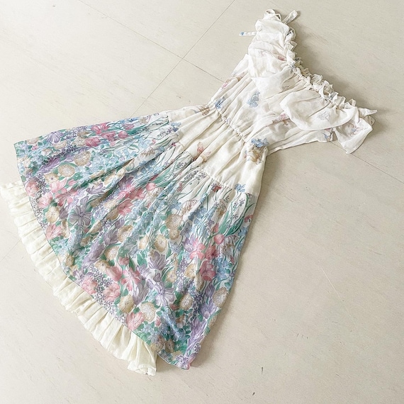 Ethereal 70s Faerie Princess Floral Sundress