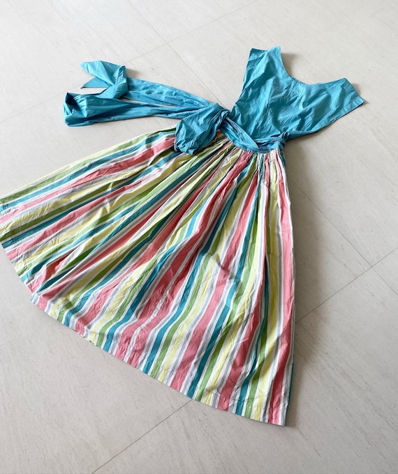 Pretty Pastel Rainbow Striped Dress