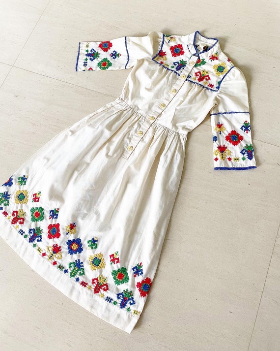 Pretty Cross Stitch Embroidered Dress