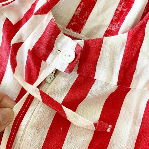 Striking Red and White Striped Sundress - image 7