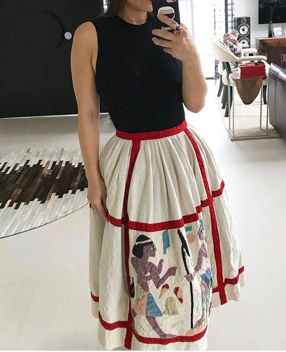 Rare Juli Lynne Charlot Egyptian Novelty Skirt