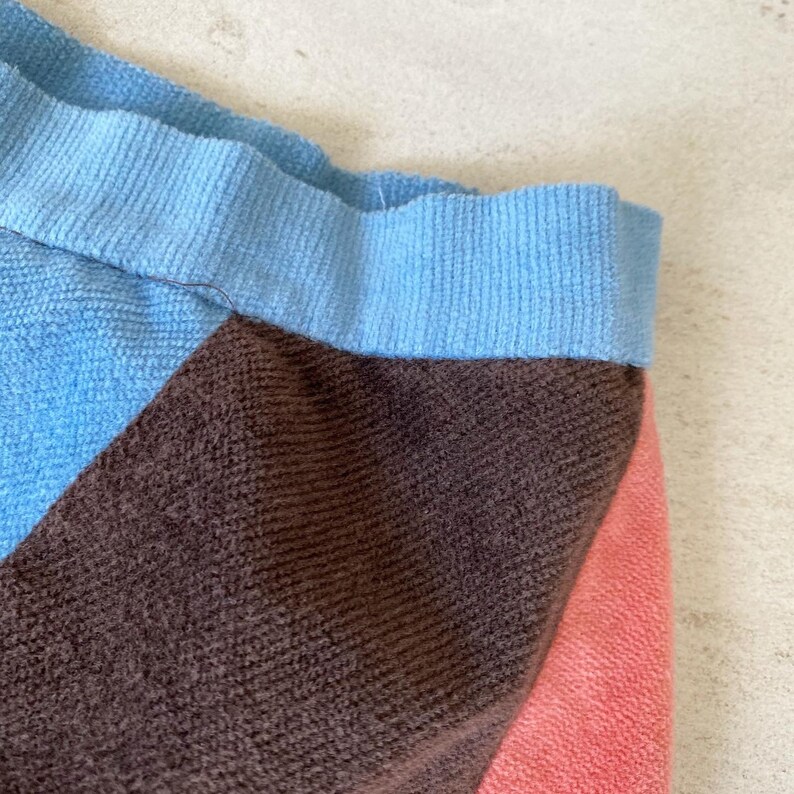 Amazing Color Blocked Scalloped Hem 70s Skirt image 5