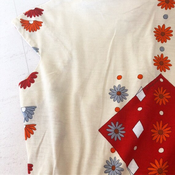 Rare Cotton Paganne Geometric Daisy Print Dress S - image 4