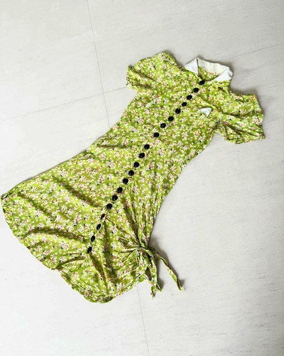 Sweet Chartreuse Peter Pan Collared Dress - image 1