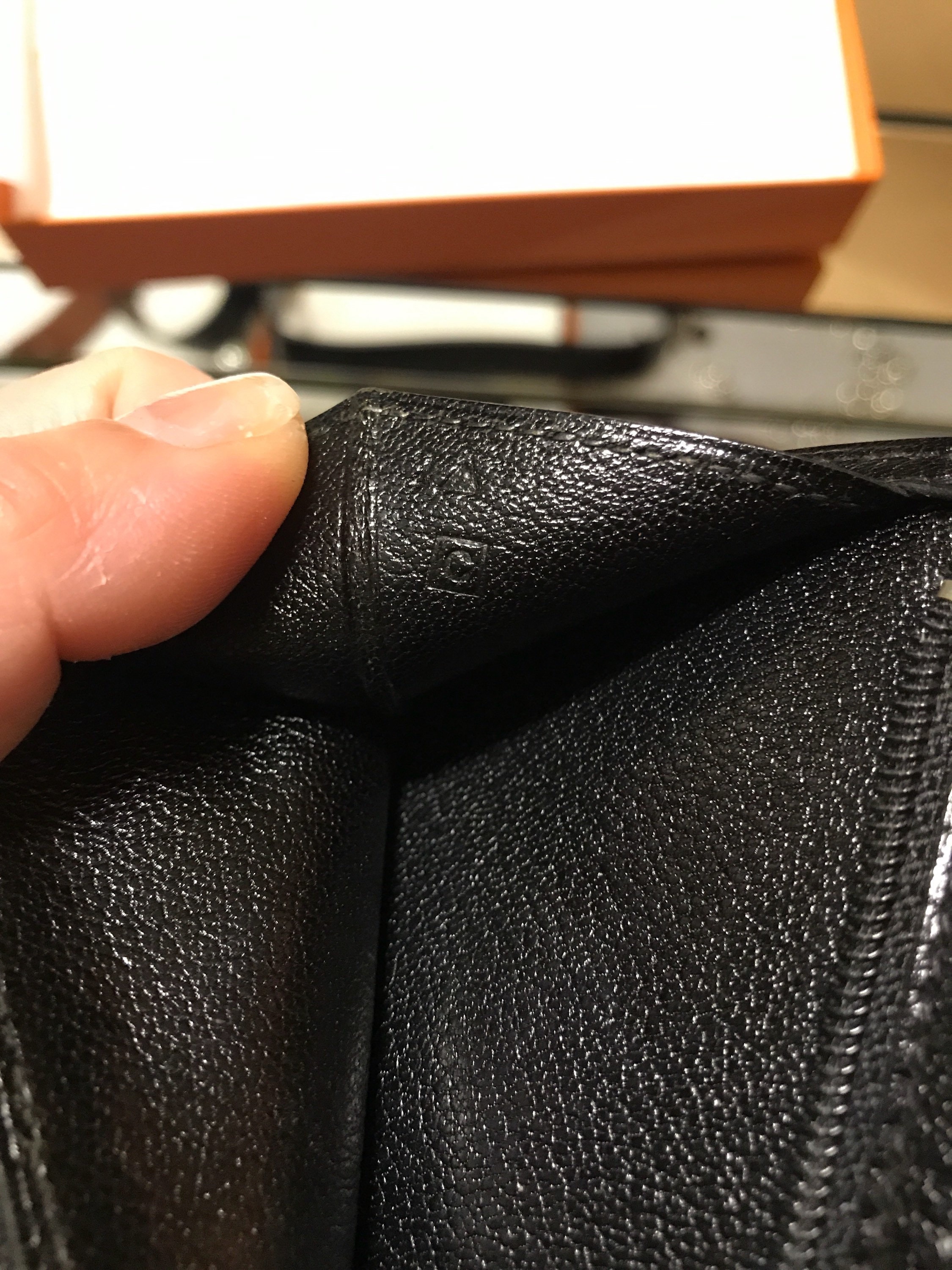 Hermès Vintage Bearn Lizard Wallet in Black