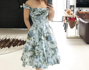 Glorious Blue Floral Ceil Chapman Sundress