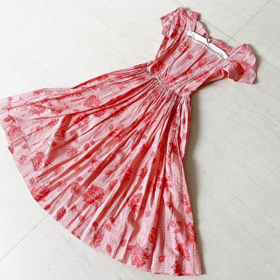 Beautiful Gingham Rose 50s Sundress - image 1