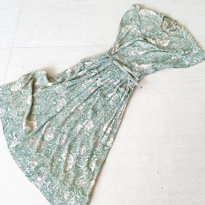 Pretty 40s Novelty Print Dress with Clouds and Houses