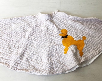 Vintage gewatteerde poedelrok - nieuwigheid appliqué, 24 inch taille