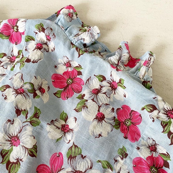 Lovely Cotton 40s Floral Half Front Zip House Dre… - image 10