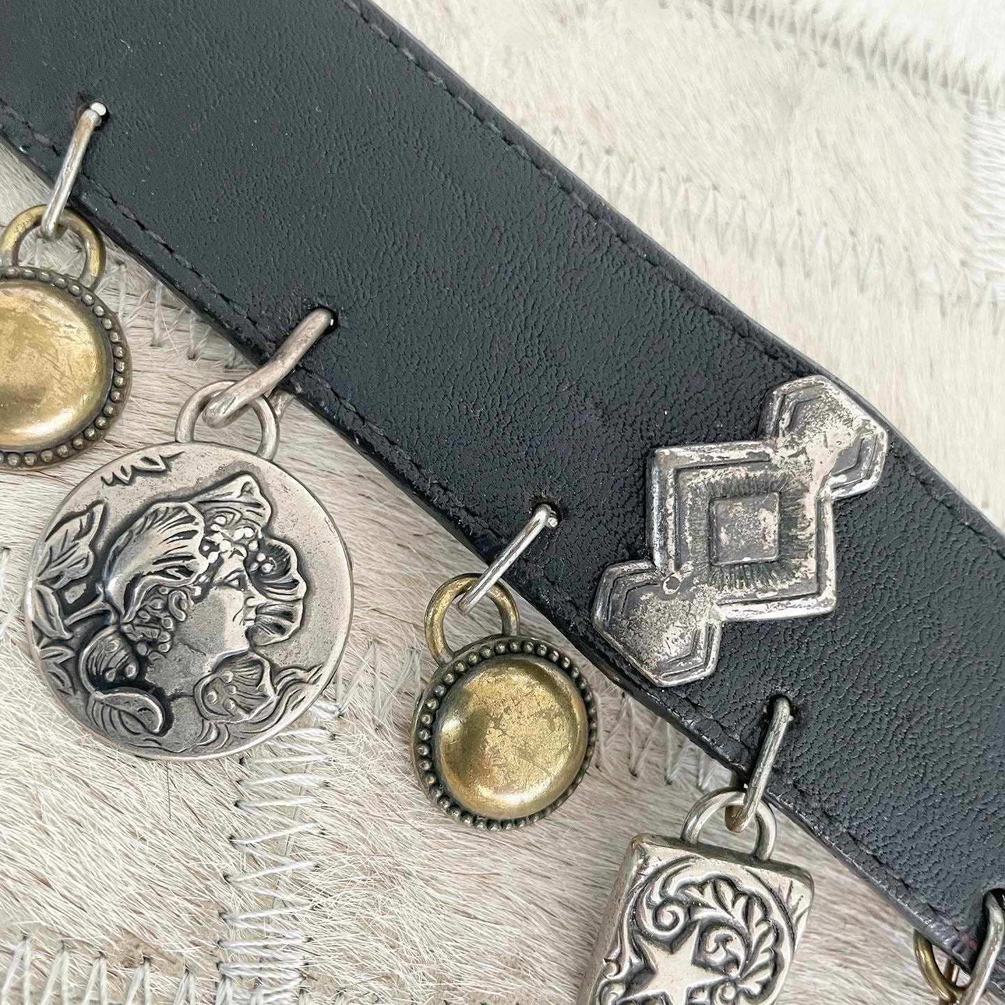 ?Unique Belt Vtg coin charms Vintage Yves Saint Laurent YSL Multi Charm Belt – Very Vintage main image 2