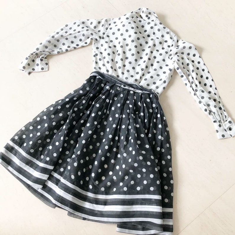 Stunning Polka Dot Stripe Black and White Dress image 7