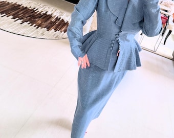 Reserved - Beautiful 50s Lilli Ann Baby Blue Suit