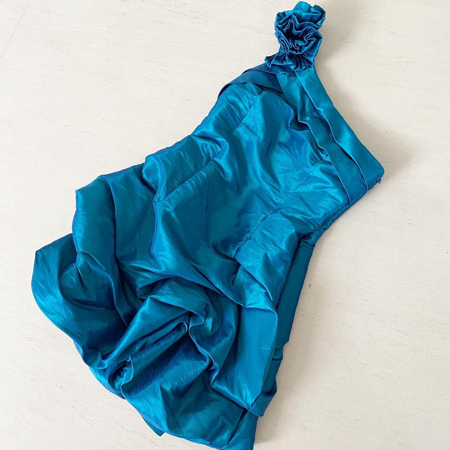 Super Chic Turquoise Bubble Hem Jessica McClintock Dress