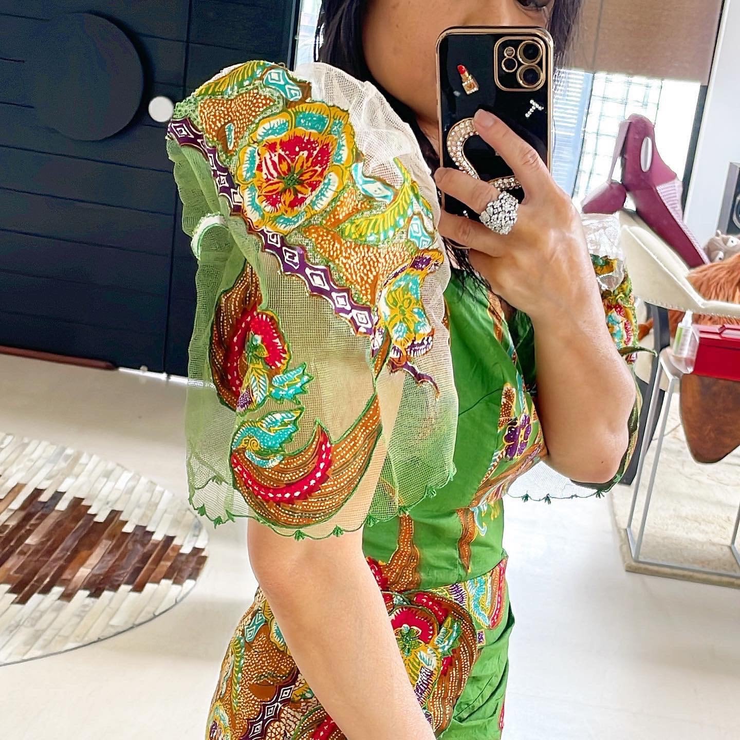 Rare 50s Batik Filipiniana a Dress With Applique Etsy UK