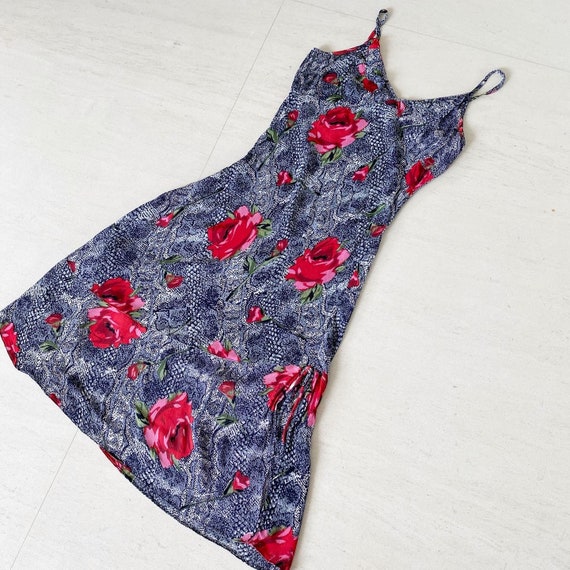 Gorgeous Rose Print Bias Cut Dress