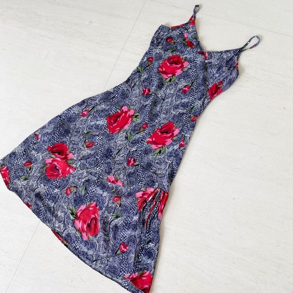 Gorgeous Rose Print Bias Cut Dress - image 1