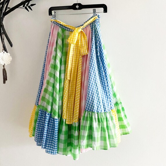 Insanely Full Pastel Gingham Circle Skirt