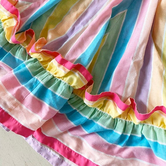 Beautiful Flirty Rainbow Ruffled Dress - image 4