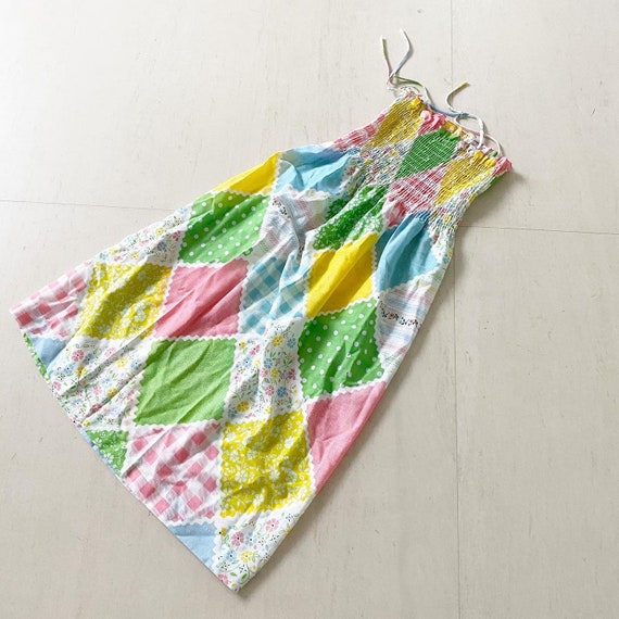 Pretty Pastel Patchwork Print Sundress