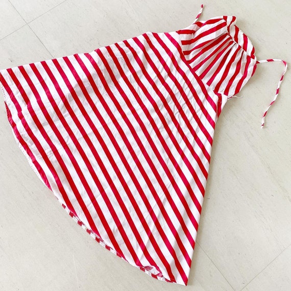 Striking Red and White Striped Sundress - image 1