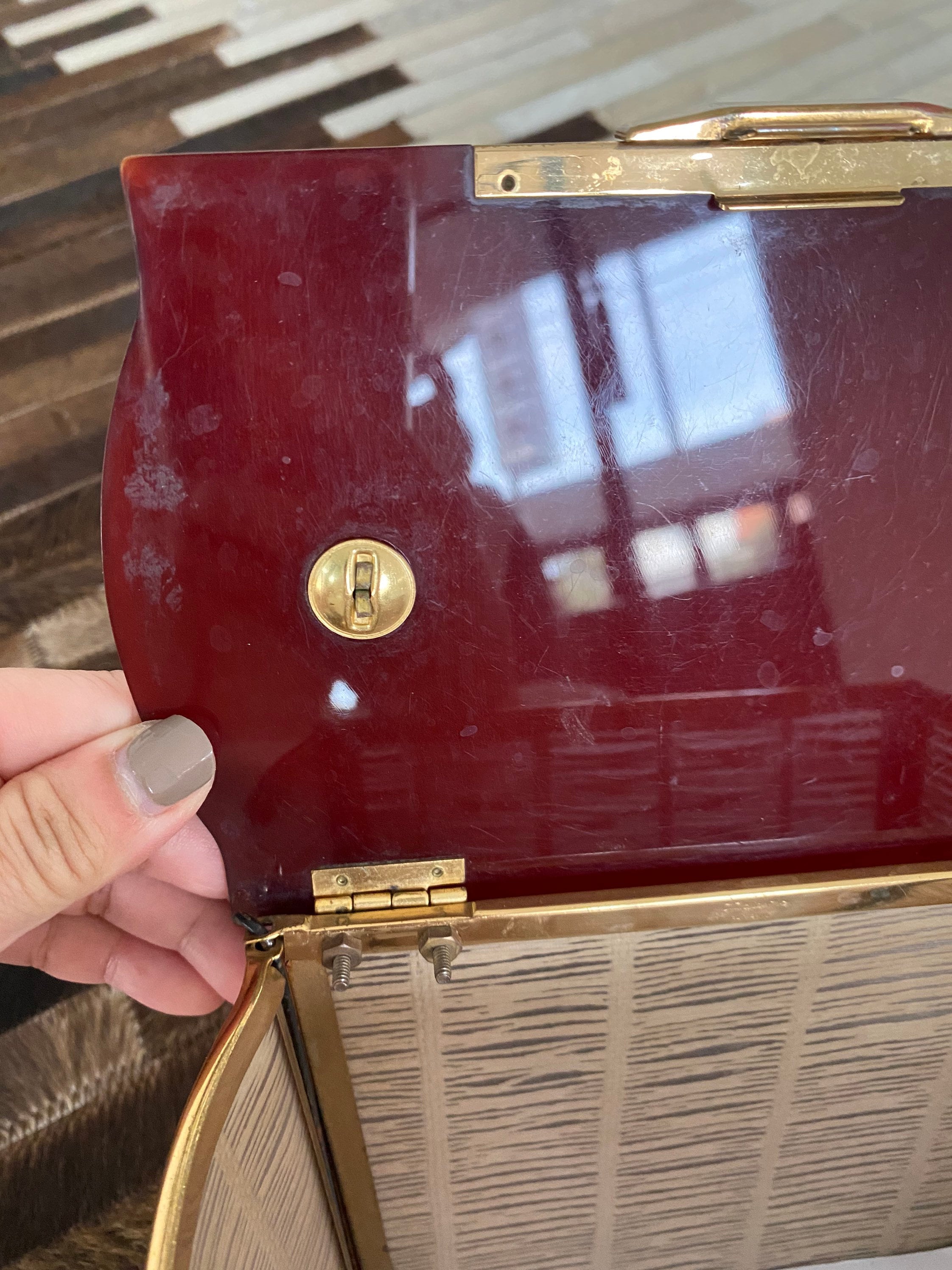 Classic Bakelite Top Handle Brass Purse Etsy