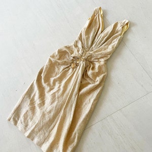 Amazing Vavavoom Gold Lame Wiggle Dress