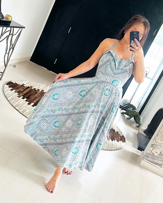 Pretty Paisley Full Circle Halter Sundress