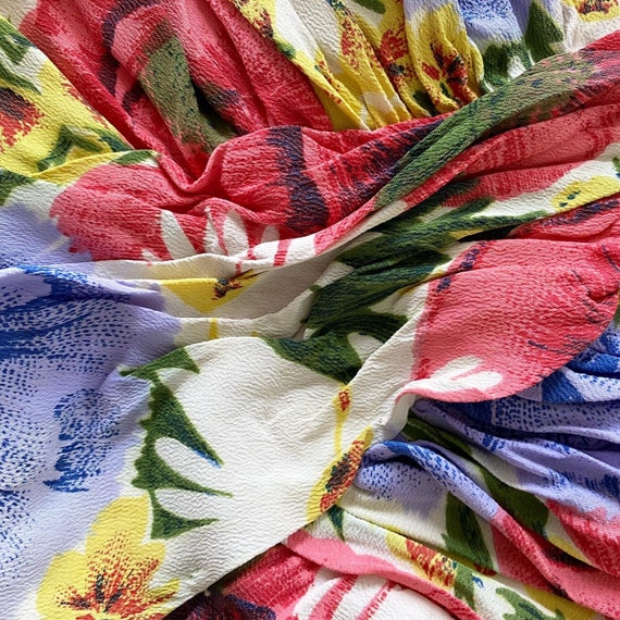 Glorious Rainbow Colored Floral 50s Dress - image 4