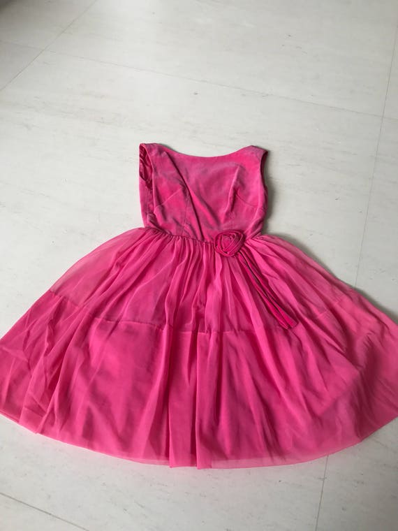 Pretty 1950s velvet chiffon dress