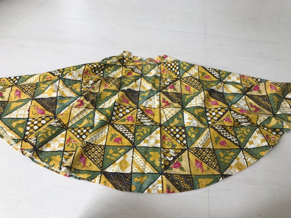 Gorgeous 1950s Full Circle Batik Skirt
