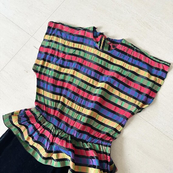 Beautiful Rainbow Striped 50s Dress - image 2