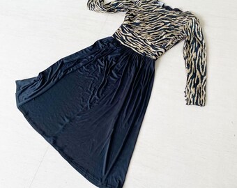 gold and black zebra print dress Gianna Zebra Cowl Neck Chiffon Maxi Dress main image 0