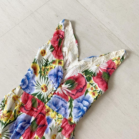 Glorious Rainbow Colored Floral 50s Dress - image 7