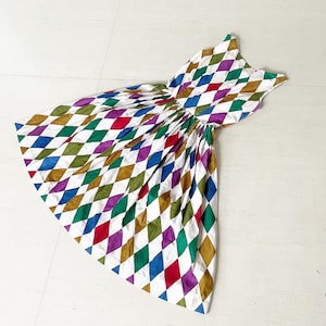 Amazing Rainbow Harlequin Print Sundress