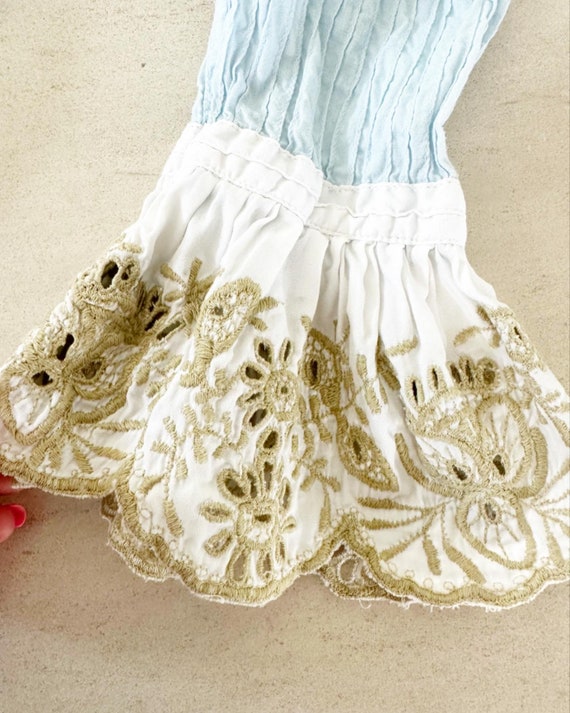 Beautiful 70s Mexican Pintuck Wedding Dress - image 5