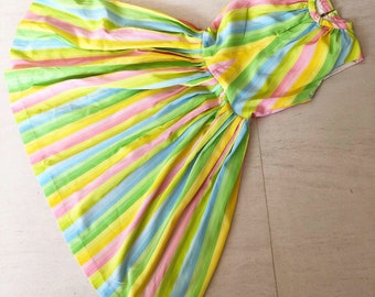 Pretty Pastel Rainbow 50s Dress