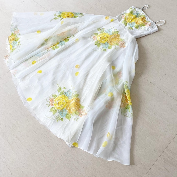 Beautiful Lilli Diamond Yellow Rose Maxi Dress