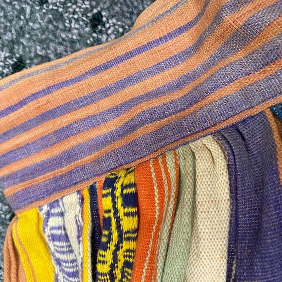 Edgy Woven Rainbow Striped Skirt - image 8