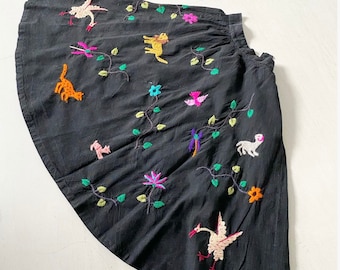 Rare Tachi Castillo Animal Embroidered Skirt