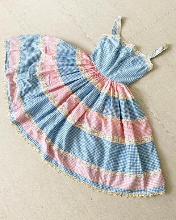 Pretty Blue and Pink Gingham Dress