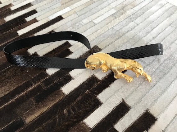 Rare Gold Plated Christopher Ross Panther Belt - Etsy display picture 2