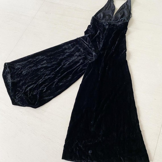 Insane Black Velvet Halter Jumpsuit - image 6