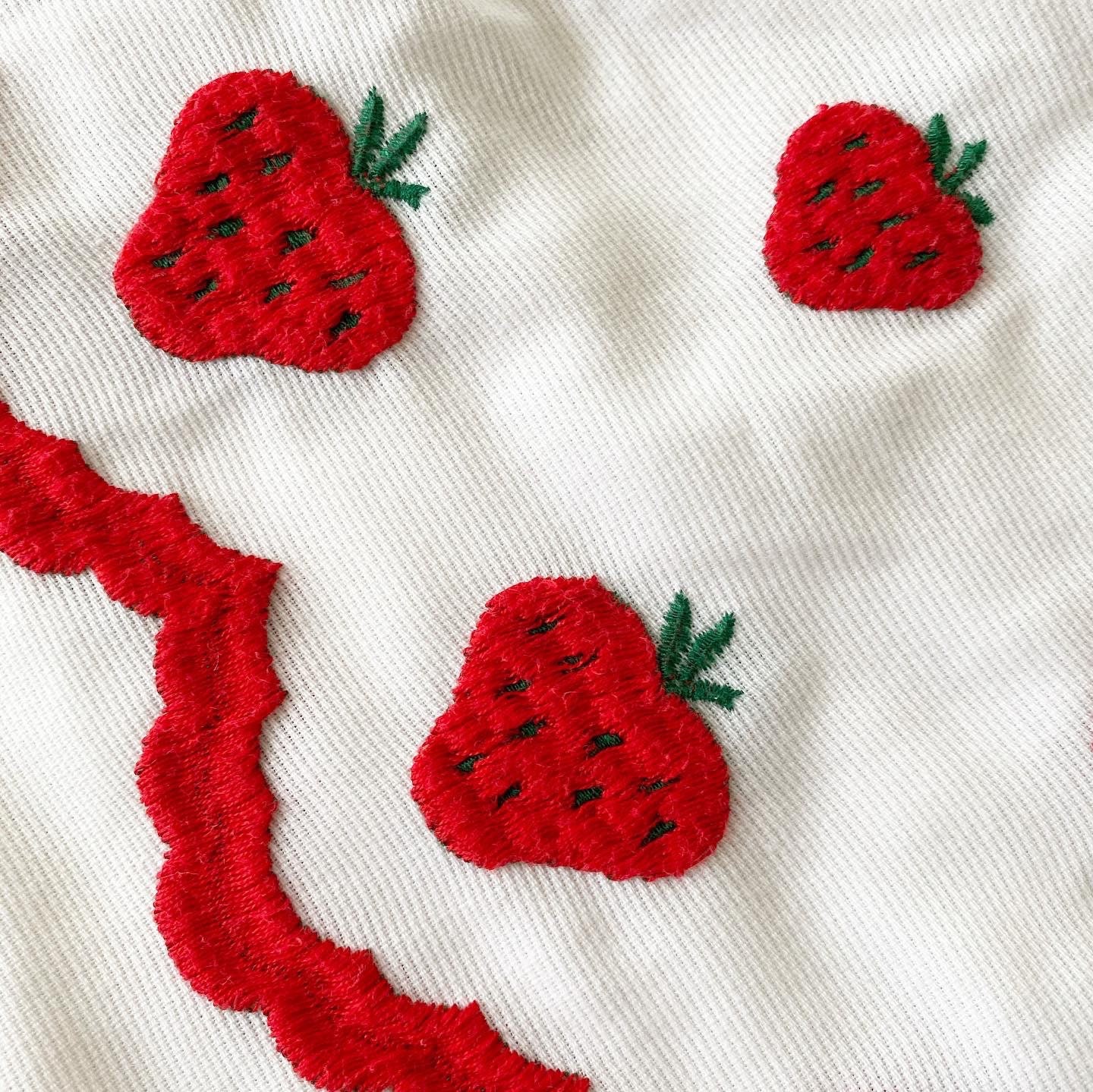 1950s Embroideried Strawberries Dress XS - Etsy