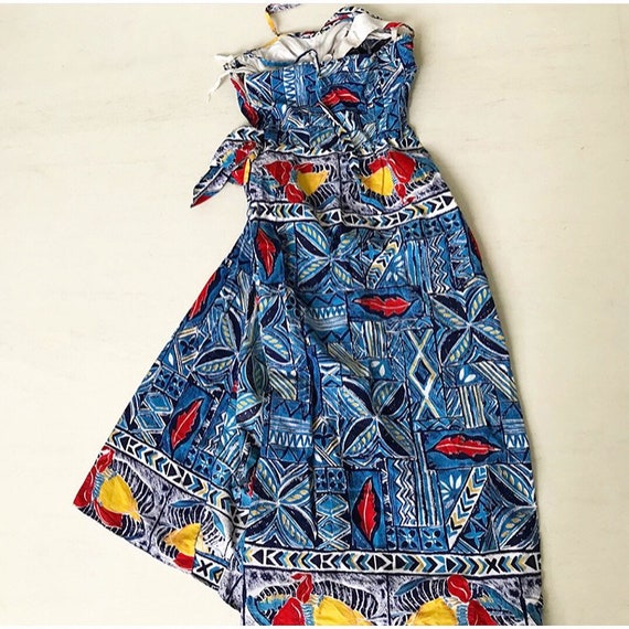 Gorgeous 1940/50s Tiki Hawaiian Sarong Dress - image 6