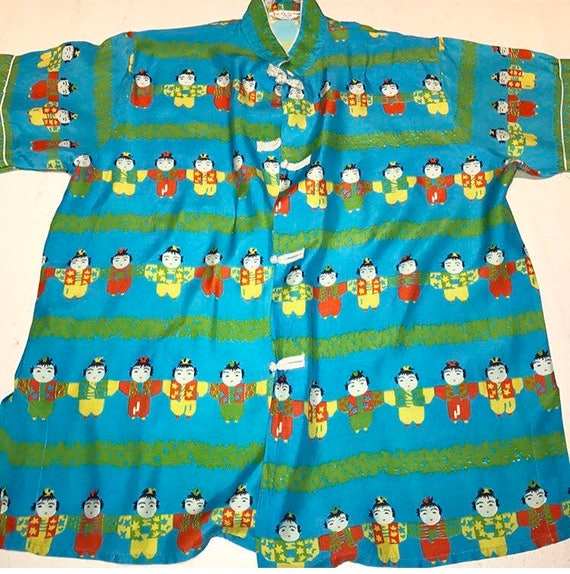 Crazy cute 1950s Japanese Kids Novelty Print Top